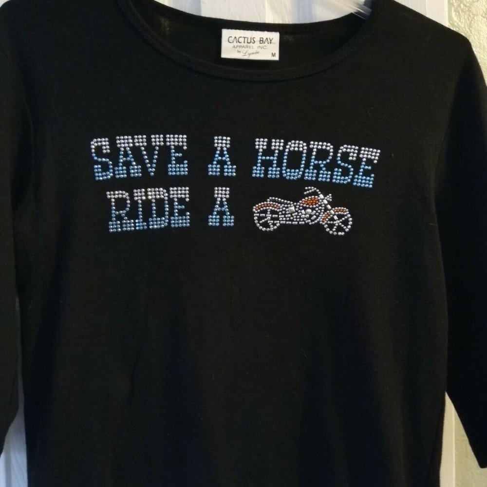 Cactus Bay Save a Horse Ride A Motorcycle T Shirt